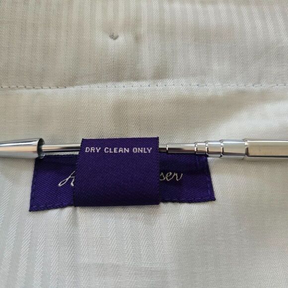 Alan Flusser Pants Heathered Blue Linen Blend Lightweight Size 40 x 30 - Picture 8 of 8